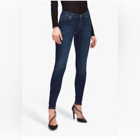 7 For All Mankind dark DENIM SKINNY jean. 30. NWT - Picture 3 of 11